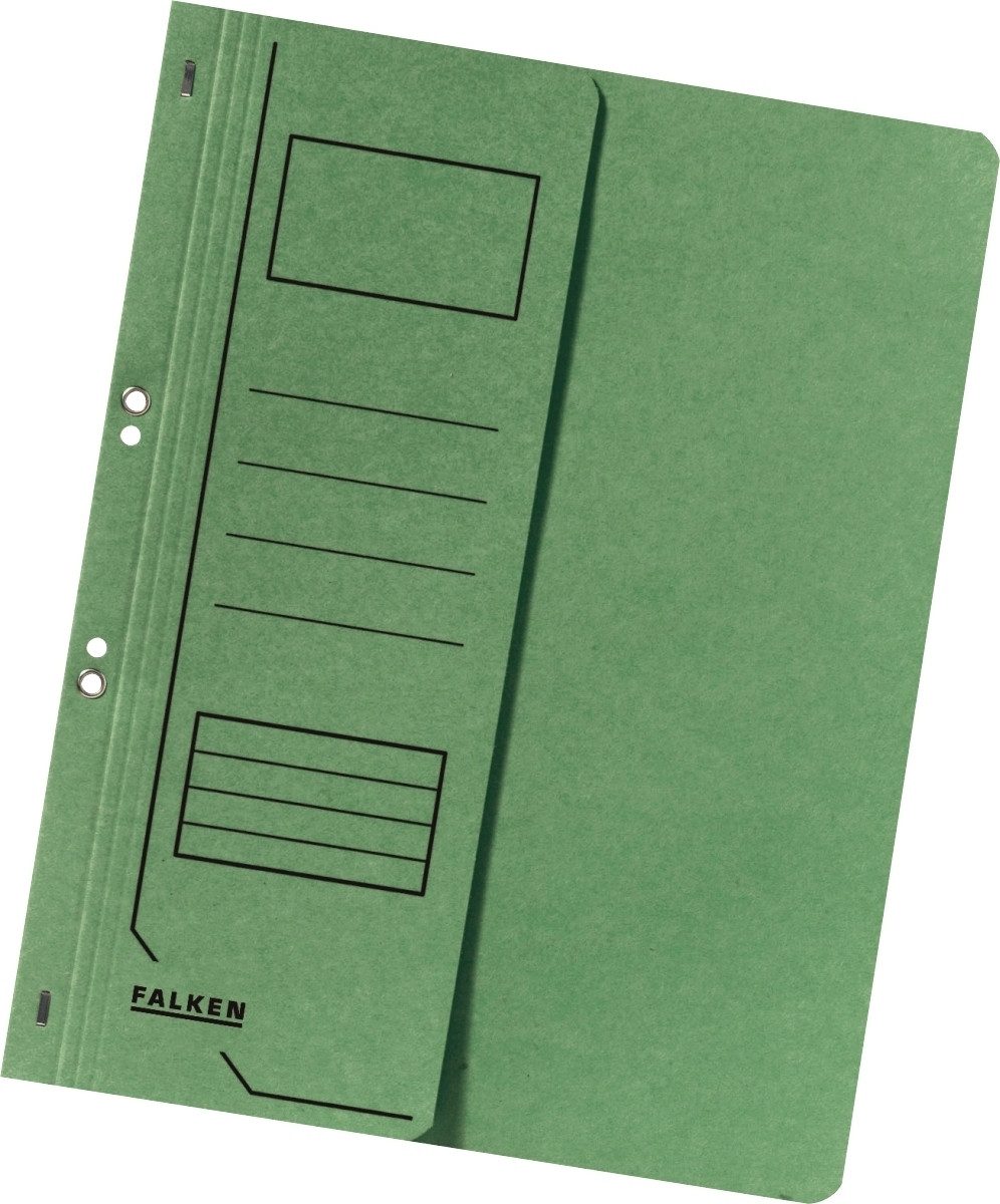 Falken Hefter Ösenhefter A4 1/2 Vorderdeckel Karton kaufmännische Heftung grün