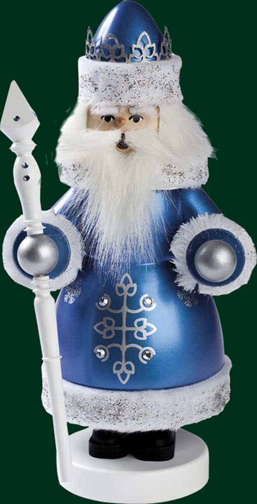 Erzgebirgische Volkskunst Richard Glässer GmbH Räuchermännchen Räucherfigur Väterchen Frost blau groß Höhe= 25cm NEU