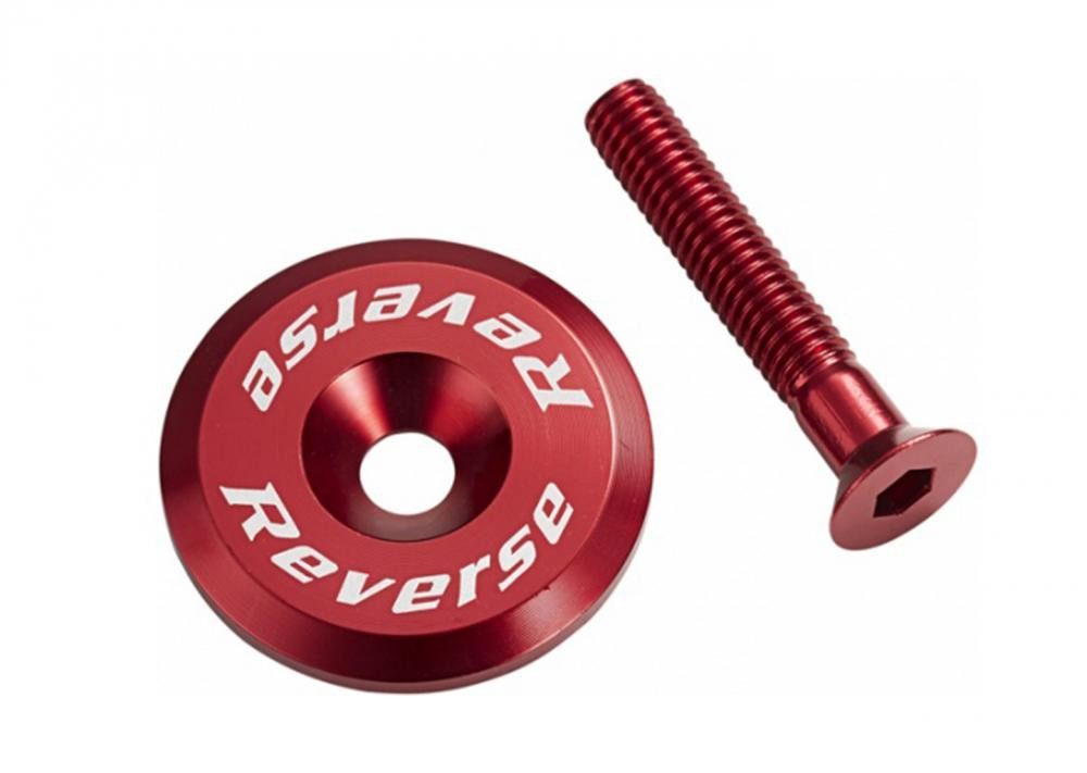 Reverse Fahrradlenker REVERSE, Steuersatz, Steuersatzkappe mit Schraube, nur 7g, Red