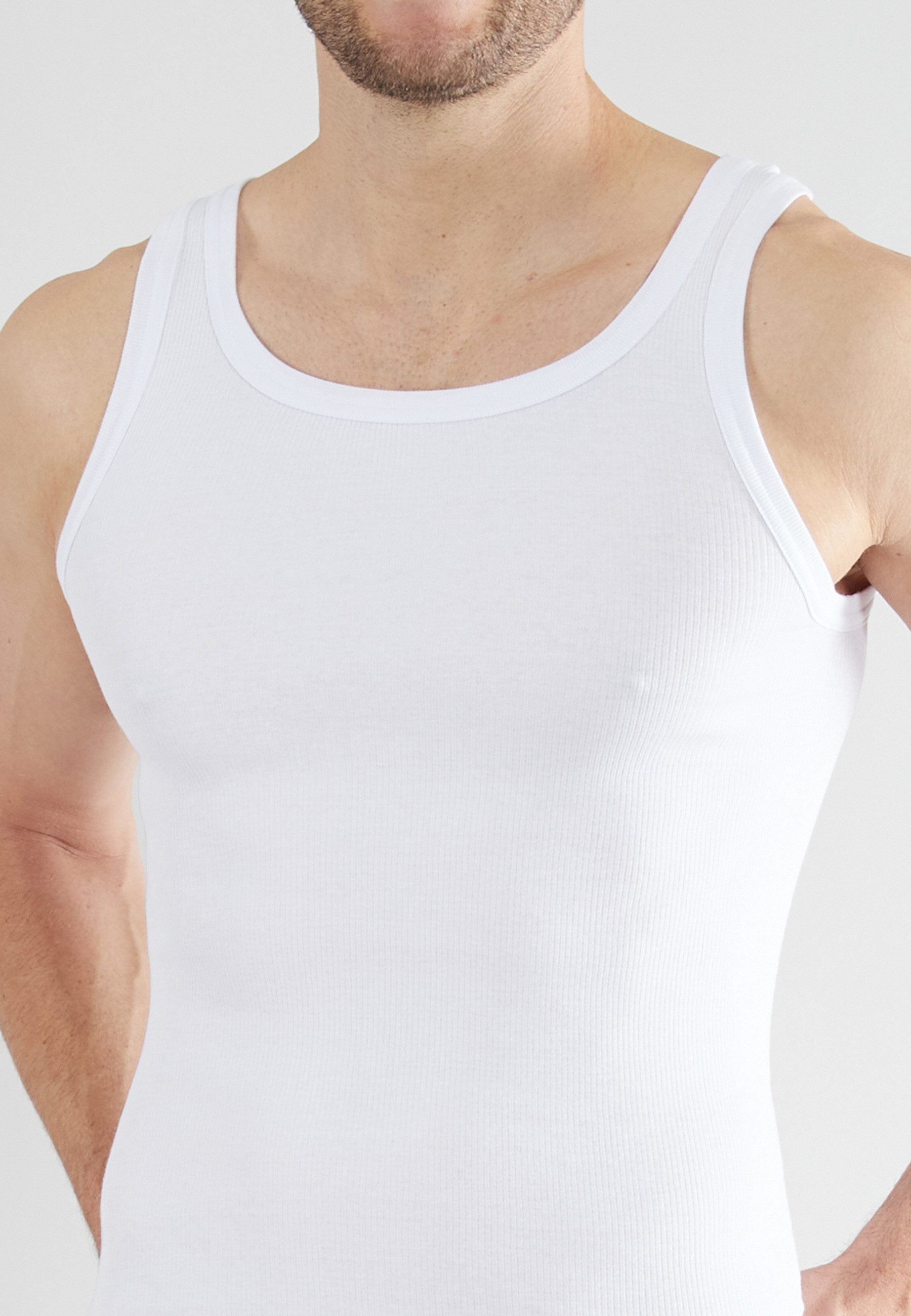 CECEBA Unterhemd CECEBA Herren Tank-Top weiß uni 2er Pack (2-St)