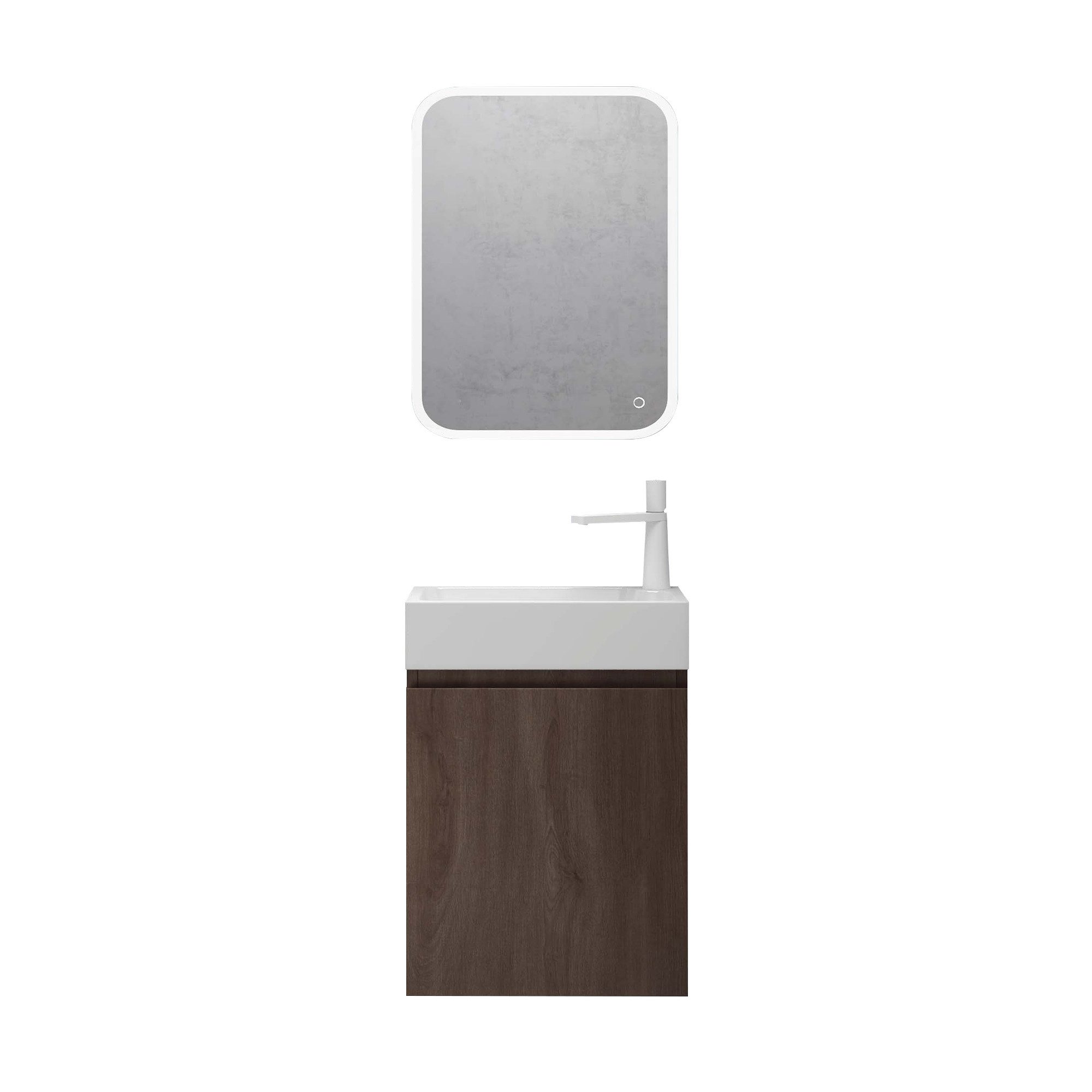 doporro Badmöbel-Set Waschtisch mit Unterschrank Soft-Close 46cm Breite Wandmontage Pisa02, Holzbeschichtung
