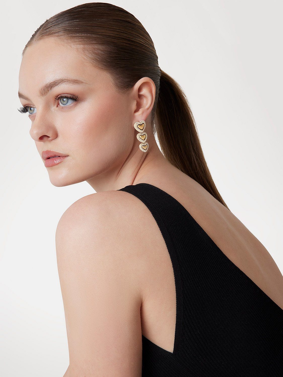 Guess Paar Ohrhänger JUBE05013JWYG, für Damen Herz Pavée Goldfarben