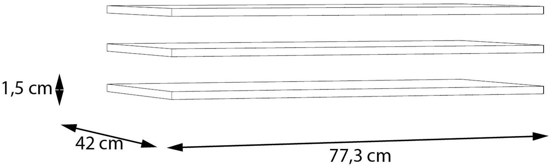 FORTE Einlegeboden (3 St), 3er Set Einlegeboden, variable Positionierung, Textilstruktur