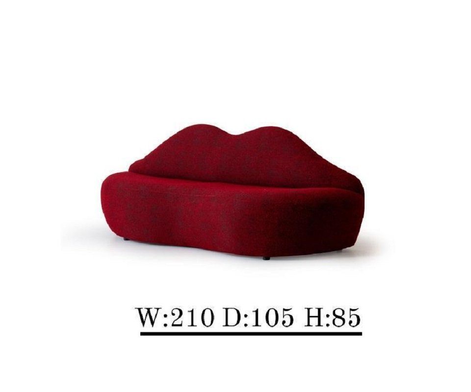 JVmoebel 3-Sitzer Lippen 3 Sitzer Couchen Textil Designer Couch Sofa Sofas Polster