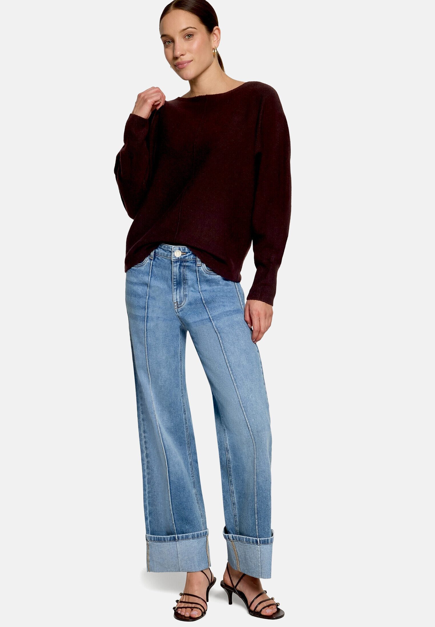 Zero Strickpullover Damen mit Fledermausärmeln (1-tlg) Material