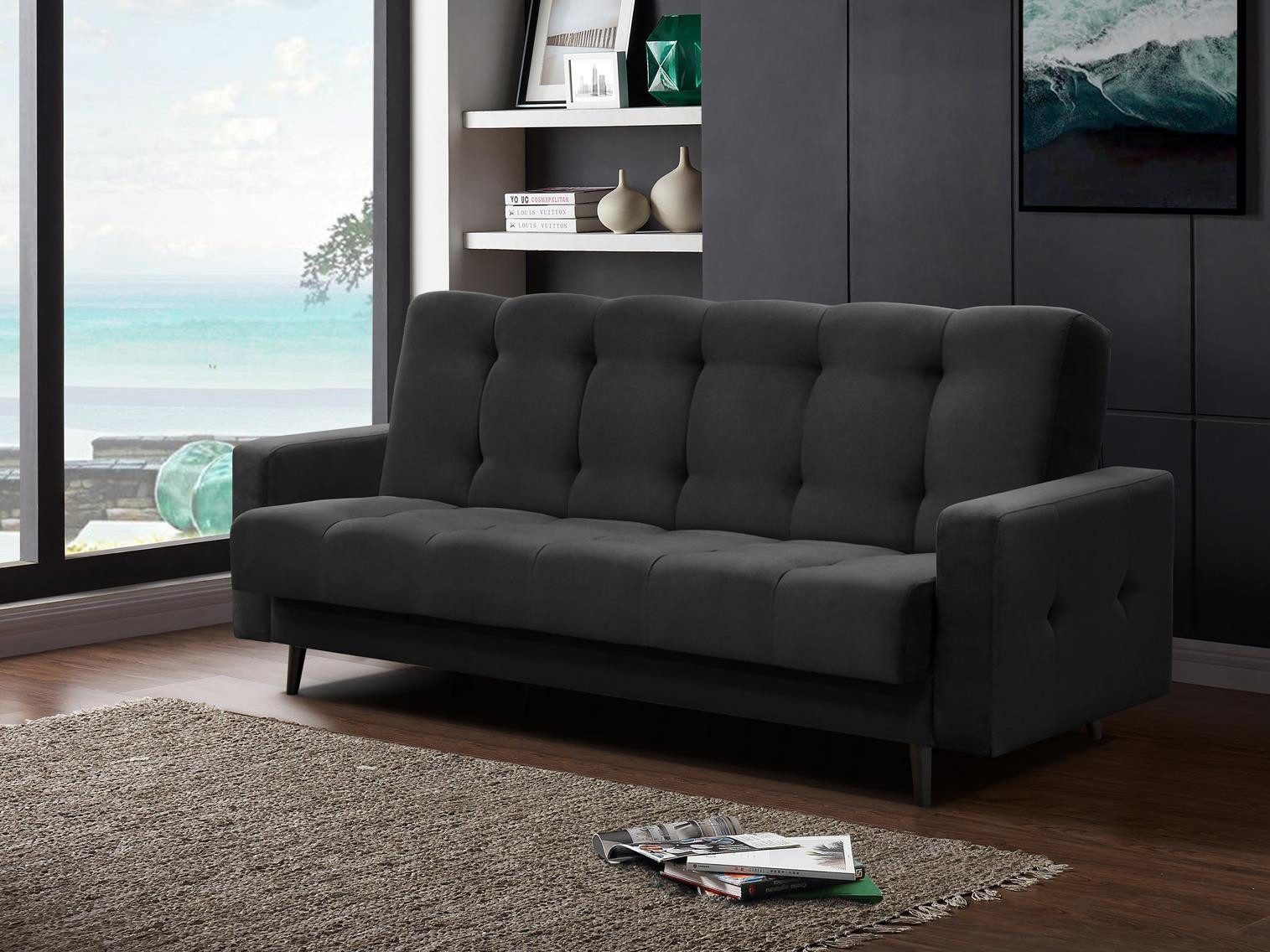 Beautysofa Schlafsofa Nancy BIS mit Schlaffunktion und Bettkasten, Bettfunktion