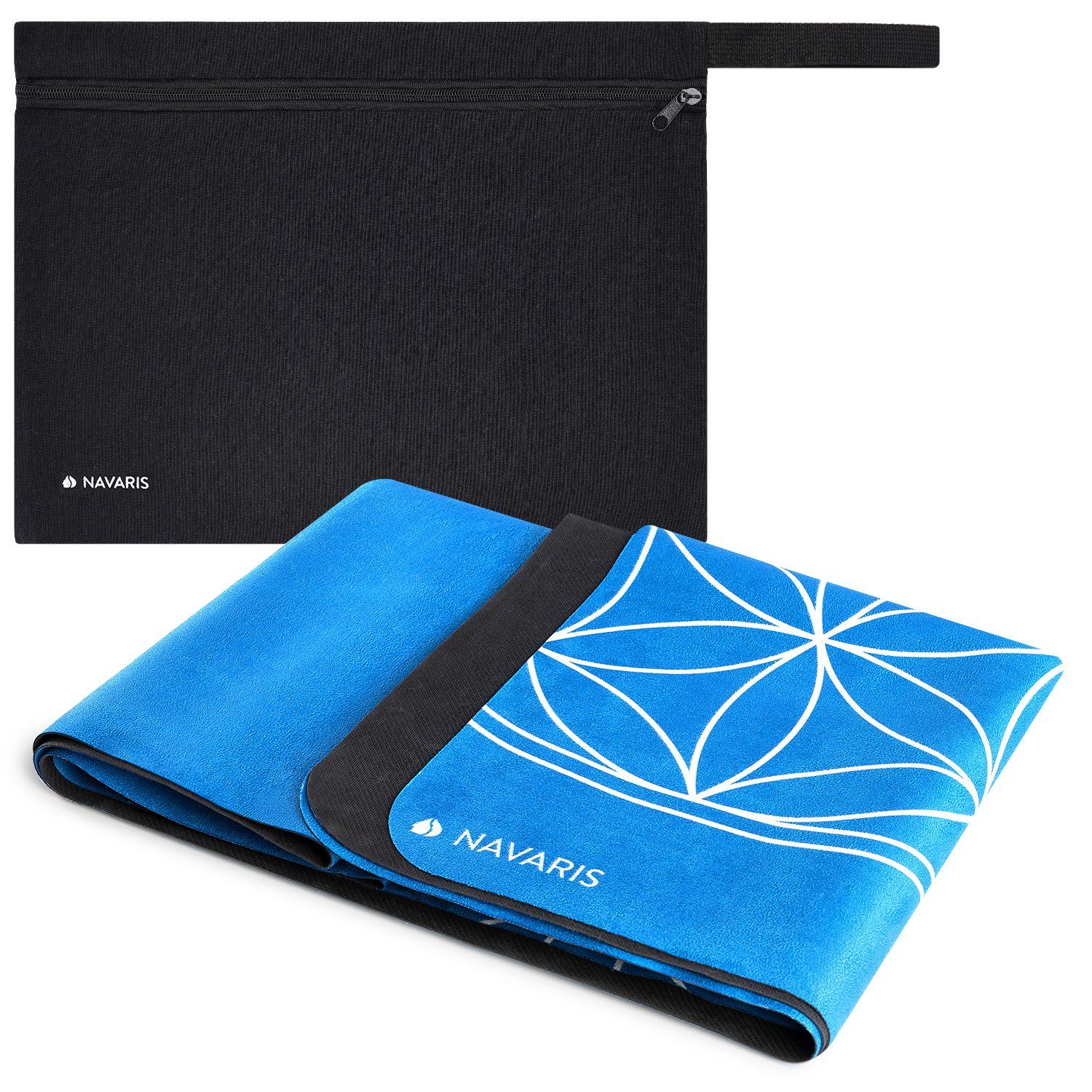faltbar - Dunkelblau Reiseyogamatte Yoga Matte inkl. Tasche Fitnessmatte 1,5mm Navaris Yogamatte