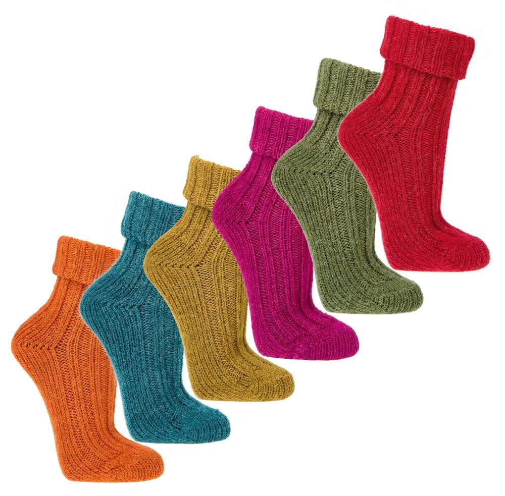 FussFreunde Kuschelsocken 2 Paar farbenfrohe Alpakasocken für Damen & Herren, wärmend und weich