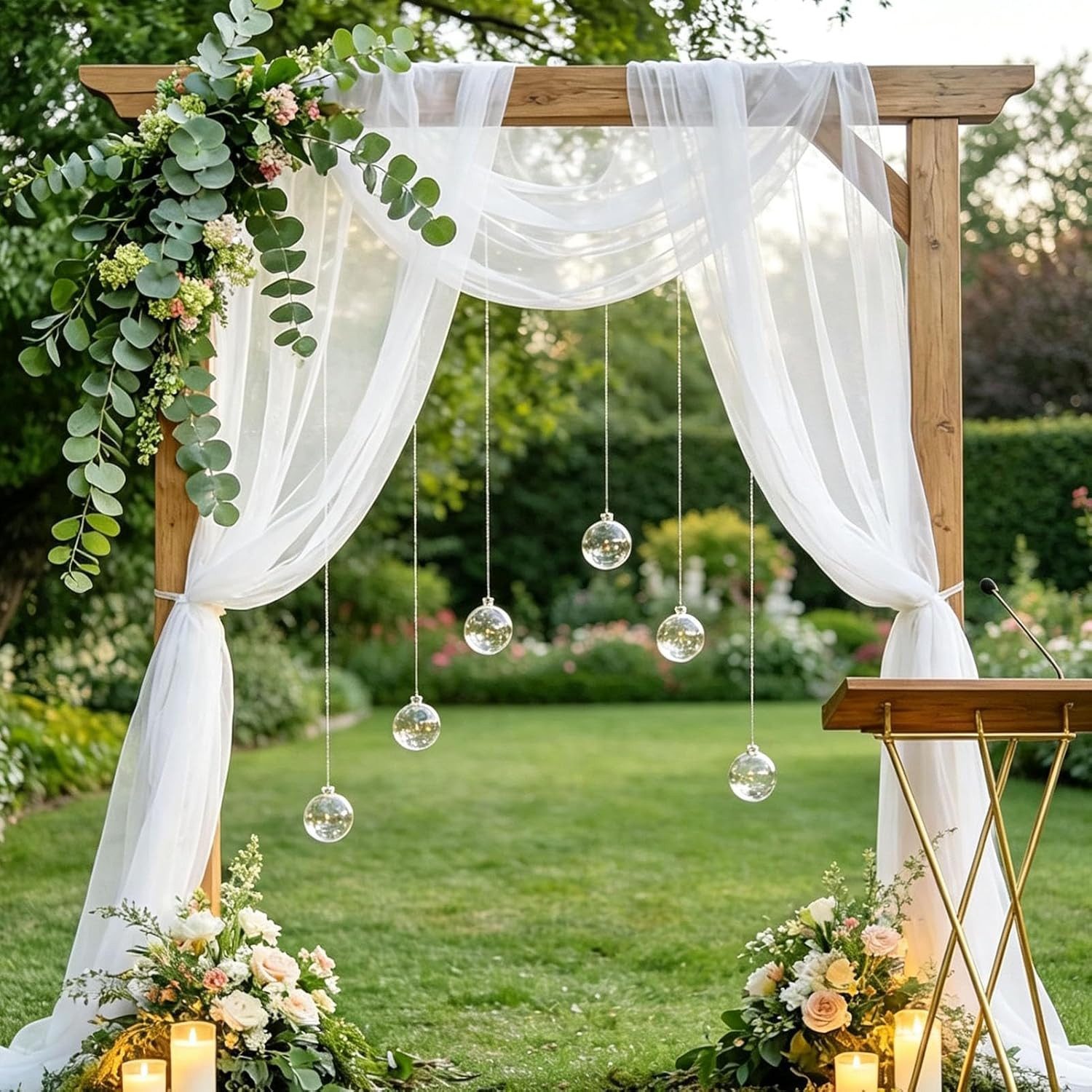 AFKSMILE Querbehang Querbehang Freihanddeko Hochzeit Vorhang, Weißer Tüllstoff 160 x 600cm, Transparente Gardinen,Soft Tüll Stoffe zum Nähen,Wandbehang Dekoration