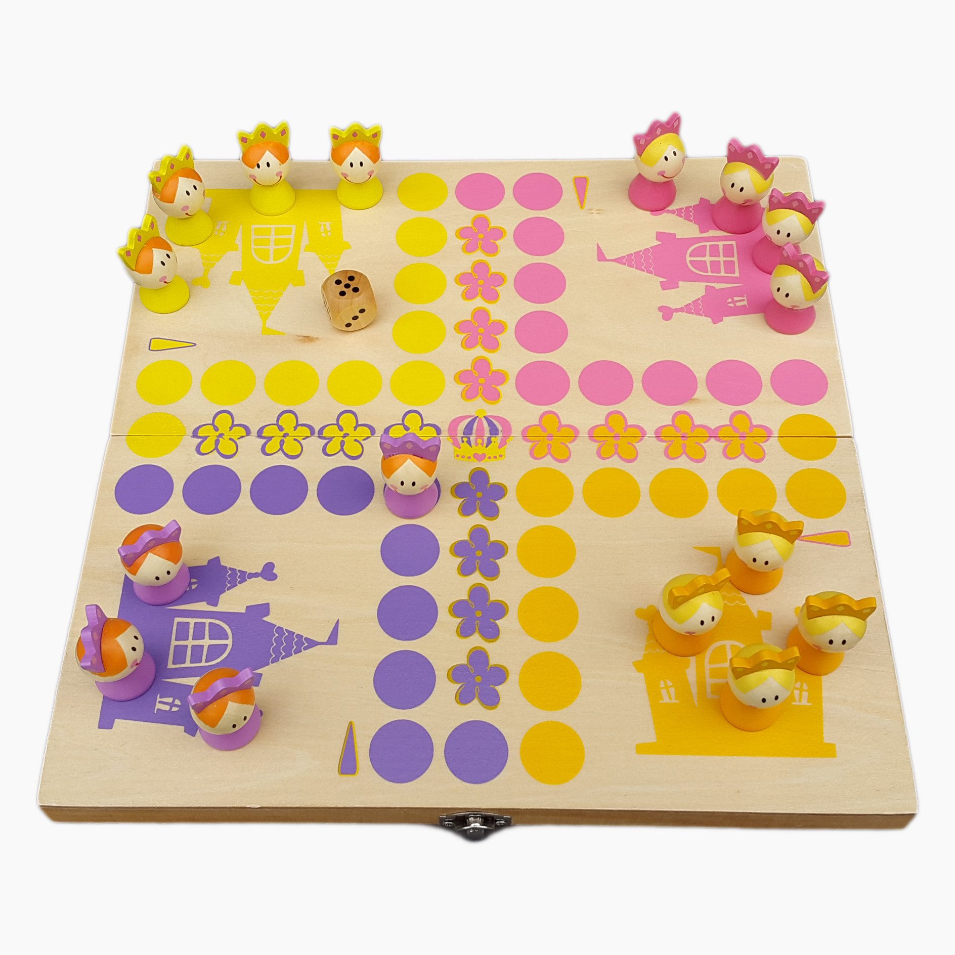 Small Foot Spielesammlung Ludo Prinzessin, Kinderspiel, Die praktische Transportbox ist verschließbar