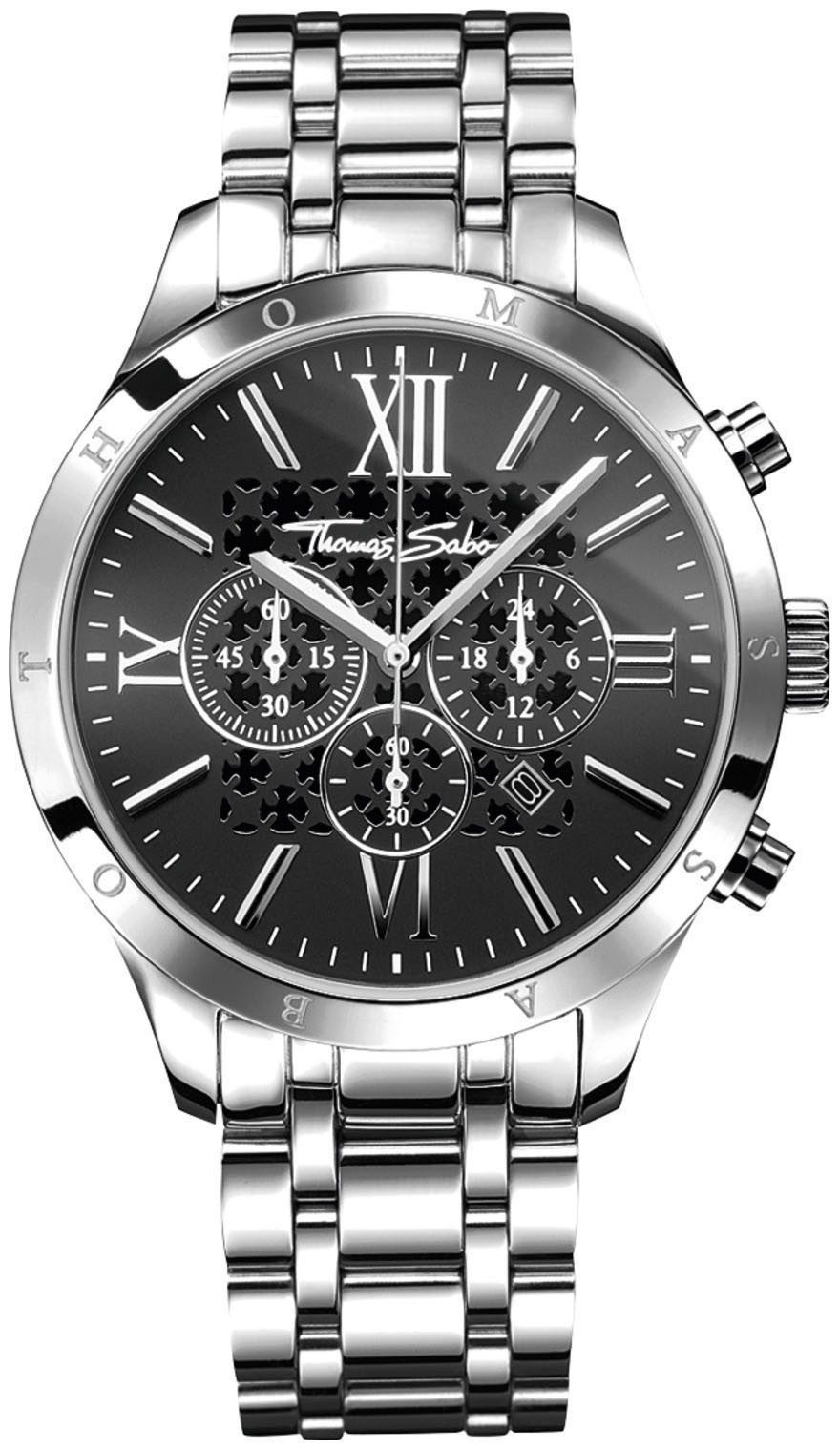 THOMAS SABO Chronograph REBEL URBAN, Quarzuhr, Armbanduhr, Herren, Datum, Stoppfunktion, 12/24-Std.-Anzeige