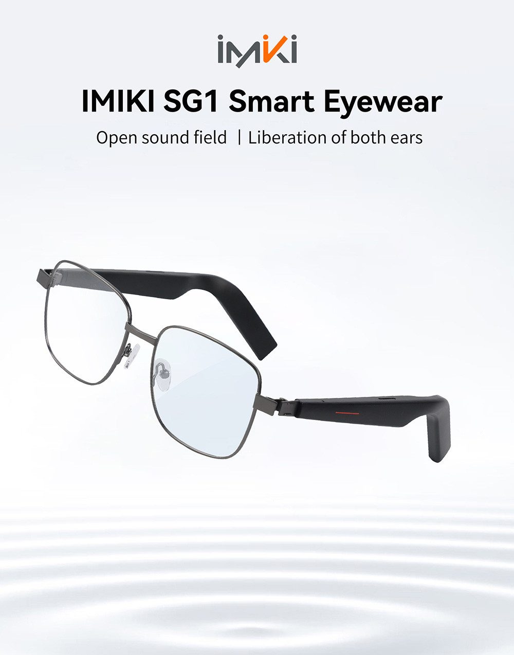 imiki SG1 Intelligente Bluetooth-Audiobrille, Kooperationsfall mit Benetton Bluetooth-Soundbrille (Siri, Xiaoyi, Xiaoai, etc., Bluetooth, Rufgeräuschunterdrückung, intelligente Berührungssteuerung)