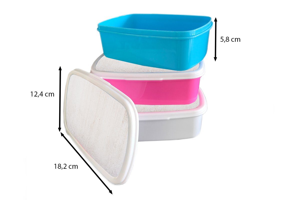 Kunststoff Mädchen, - rosa Lunchbox Kinder, Weiß, Wand Snackbox, Brotbox - (2-tlg), MuchoWow Kunststoff, Erwachsene, für Brotdose Beton