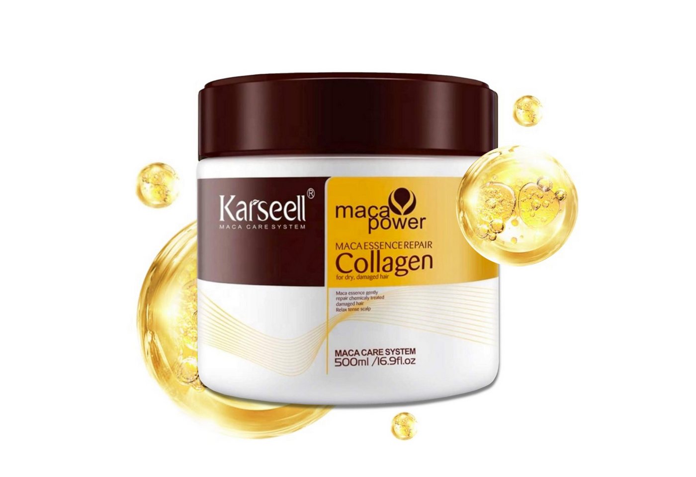 Karseell Haarmaske Haarpflege Haarspülung Haarkur mit Kollagen Arganöl Karseell 500ml, 1-tlg., Haarmaske, Haarpflege, Karseell, Haarspülung
