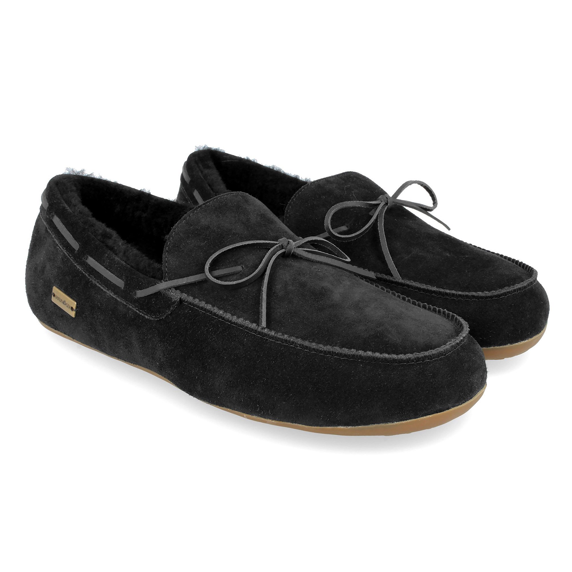 Haflinger Lammfellclog Mokassin Yumah Hausschuh aus Leder unisex Hausschuh