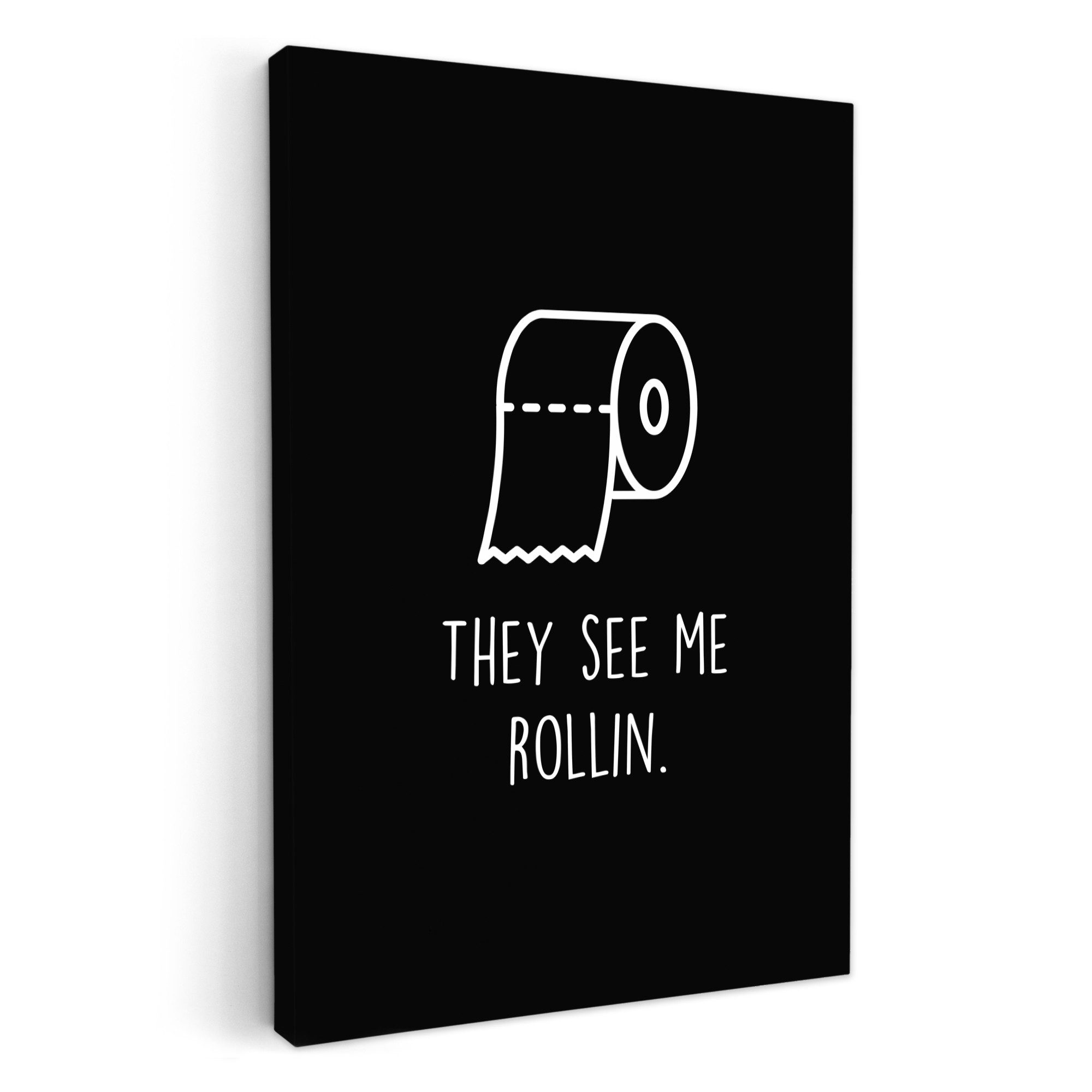 OneMillionCanvasses® Leinwandbild Zitat - WC-Papier - günstig online kaufen