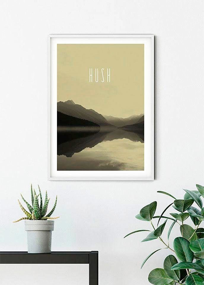 Komar Bild Word Lake Hush Sand, Natur (1 St), Wandbild zur Dekoration - ohne Rahmen