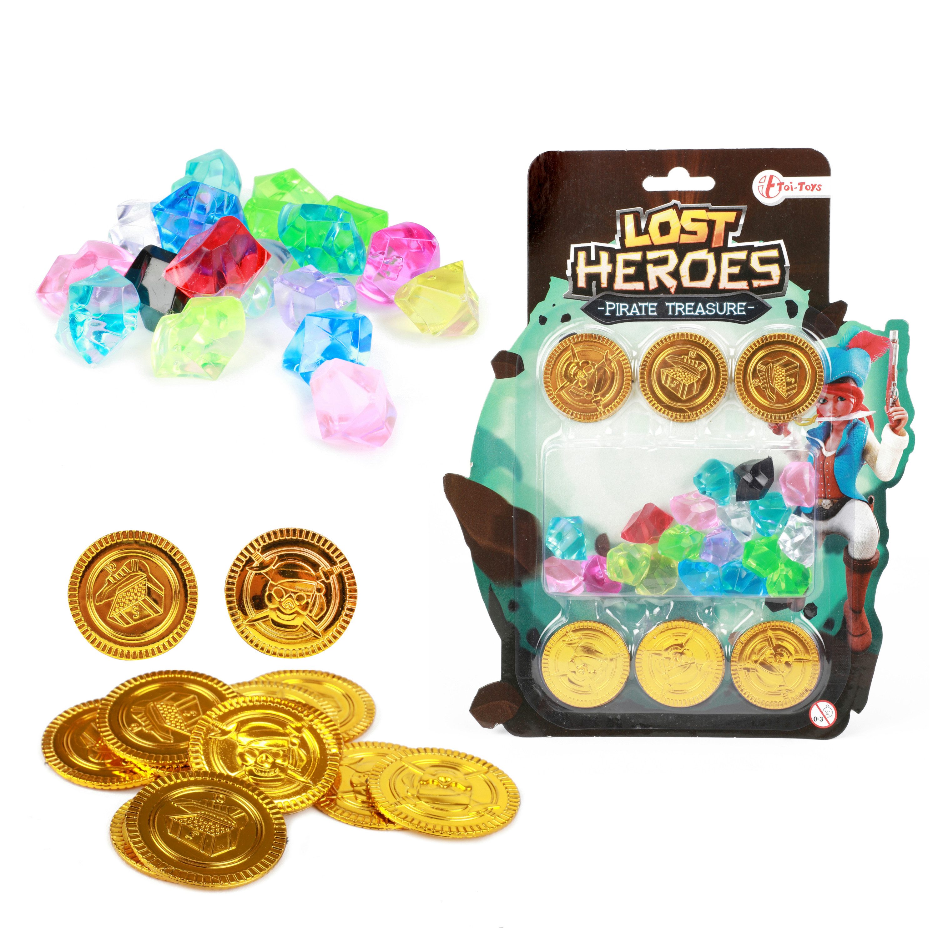 Toi-Toys Spielgeld LOST HEROES Set Goldmünzen und Diamanten