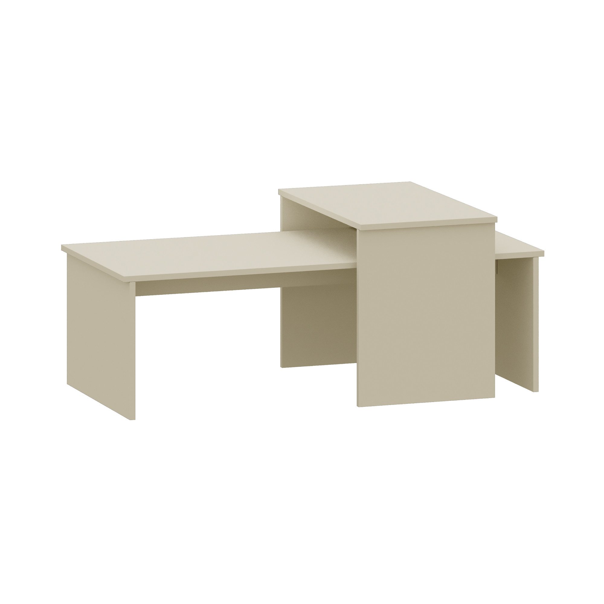 en.casa Satztisch (2er Set), »Sotapim« rechteckig Sandfarben (Oatmeal) günstig online kaufen