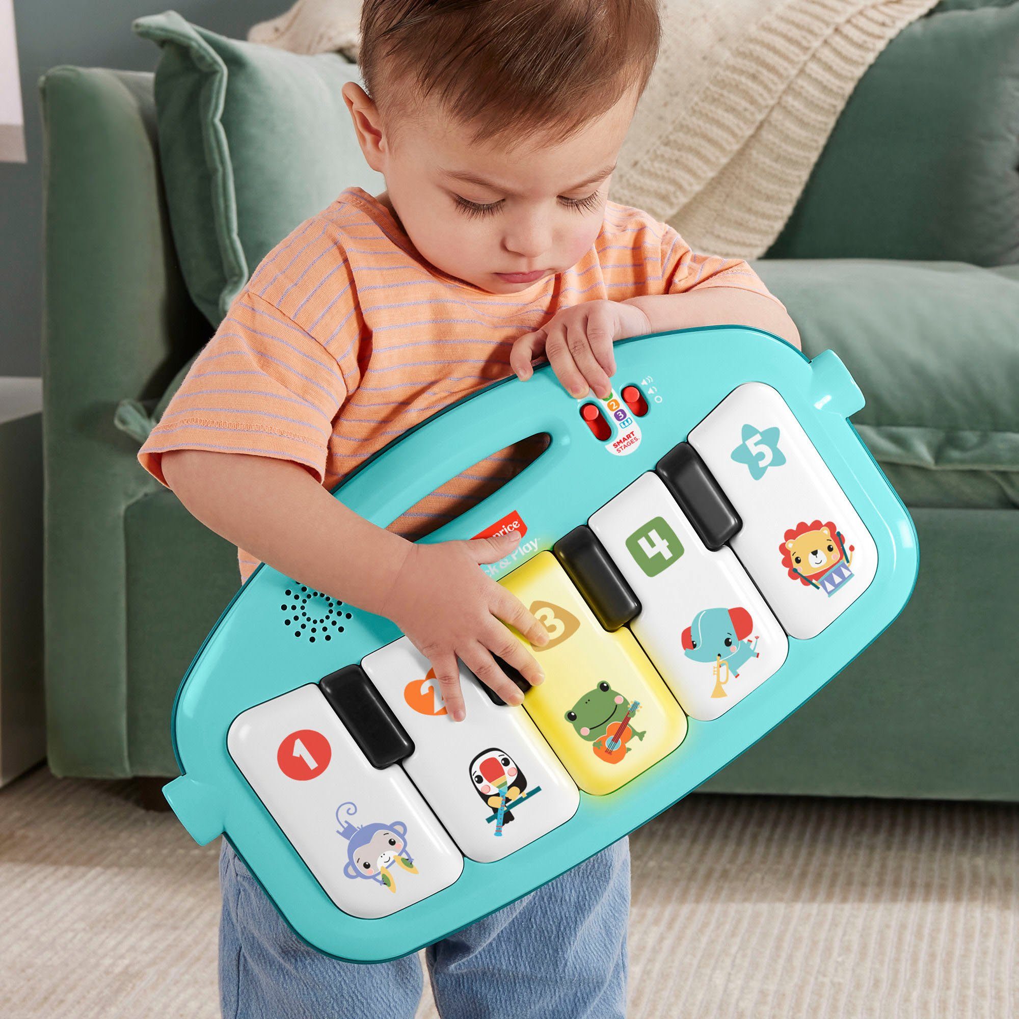 Fisher-Price® Spielbogen Klick & Play, Piano Spieldecke, mit Licht und Sound