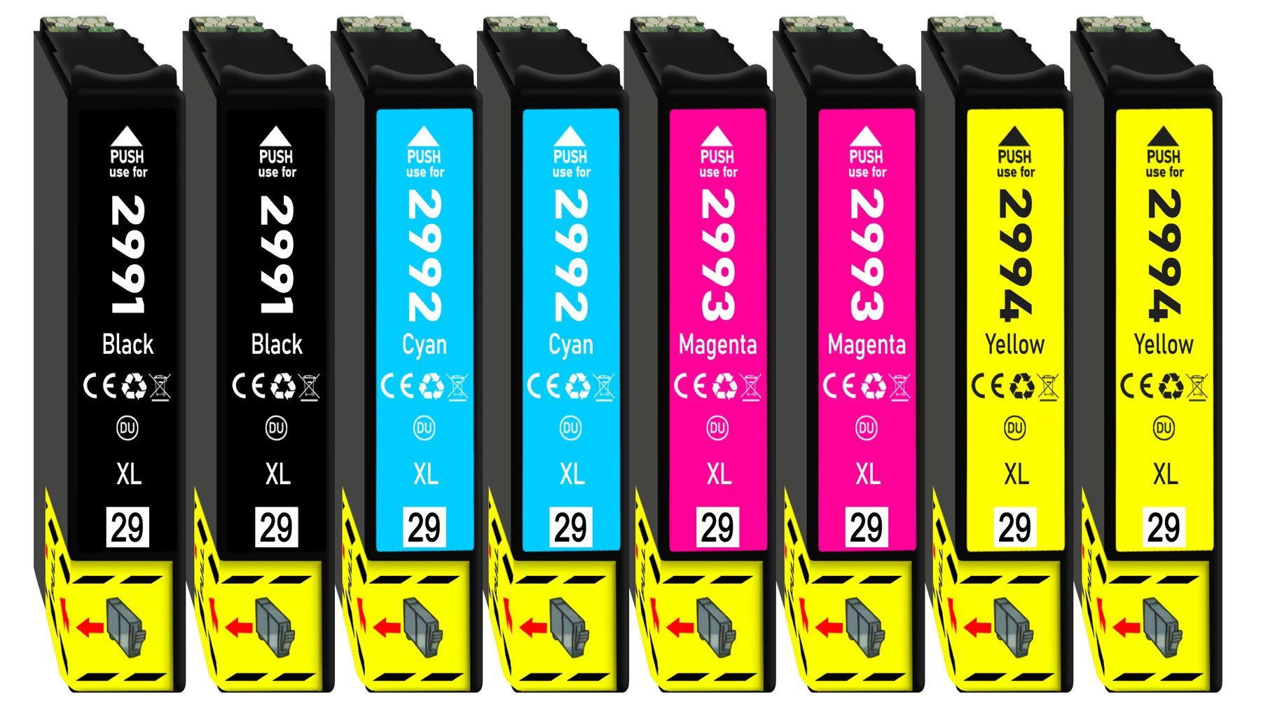 Druckerparadies 8er Multipack für Epson 29XL Tintenpatronen Set Tintenpatrone (8-tlg., XP235 XP245 XP247 XP255 XP332 XP335 XP342 XP345 XP352 XP355 XP432)