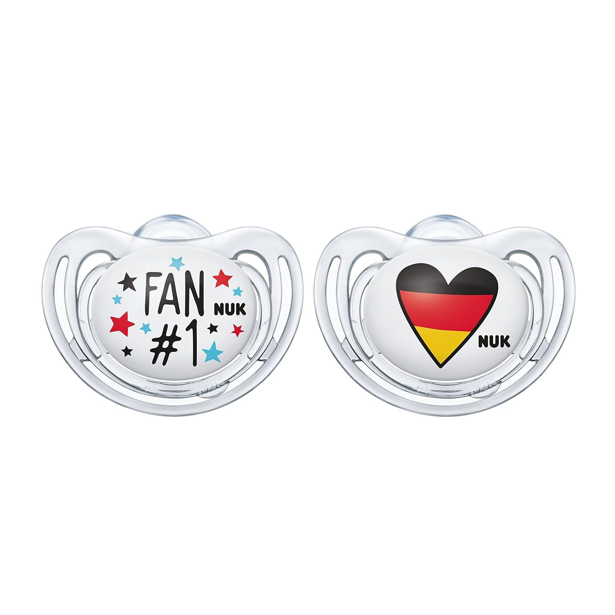 NUK Schnuller NUK Baby Schnuller Fussball/Herz Silikon 6-18M