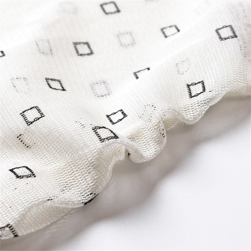 Modeschal Seidenschal Rouemi warmer weiß kleiner Schal, Bunt bedruckter multifunktionaler