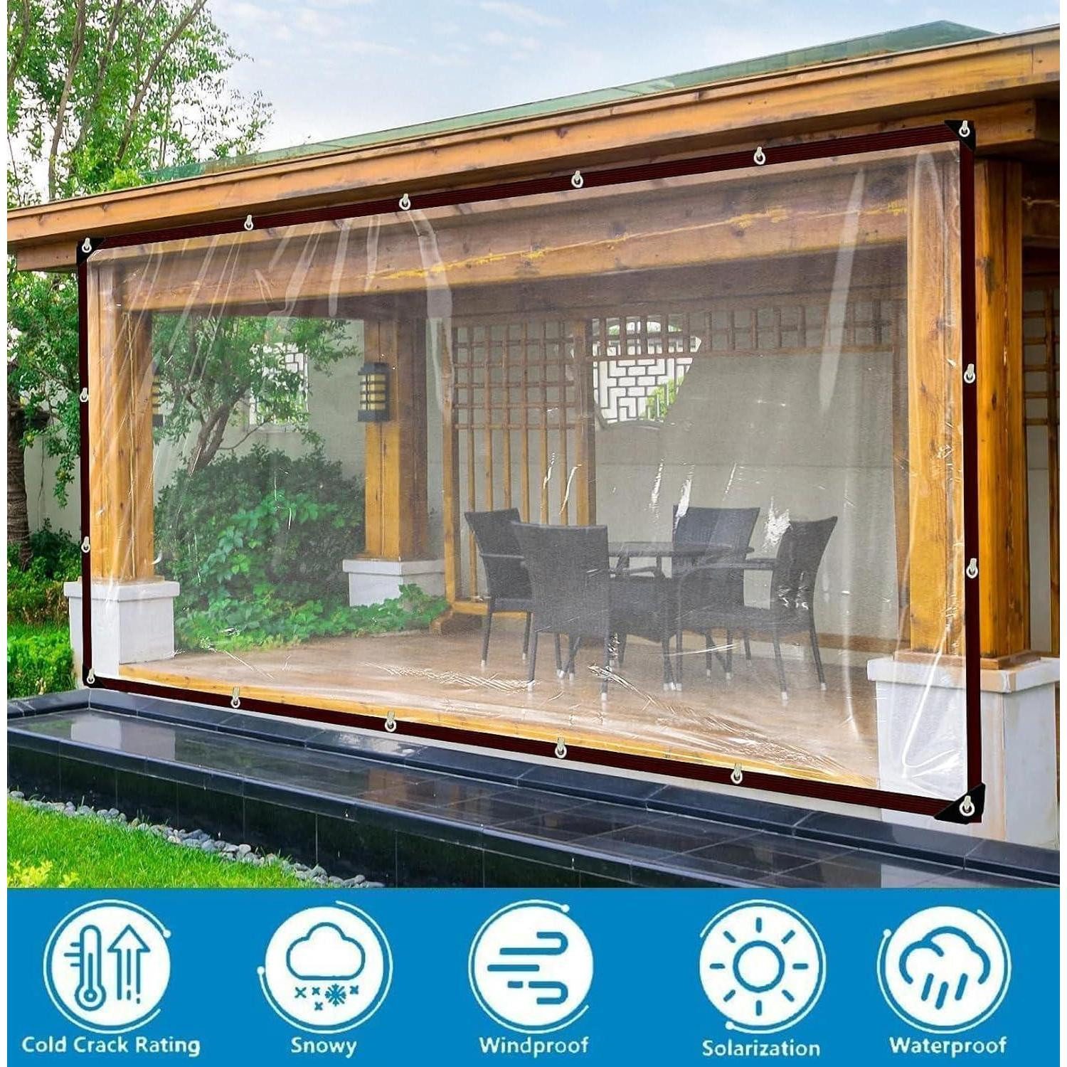 LuxusKollektion Schutzplane Abdeckplane transparent Ösen wasserdicht Gartenplane 2.5x4m – Bild 2 von 5