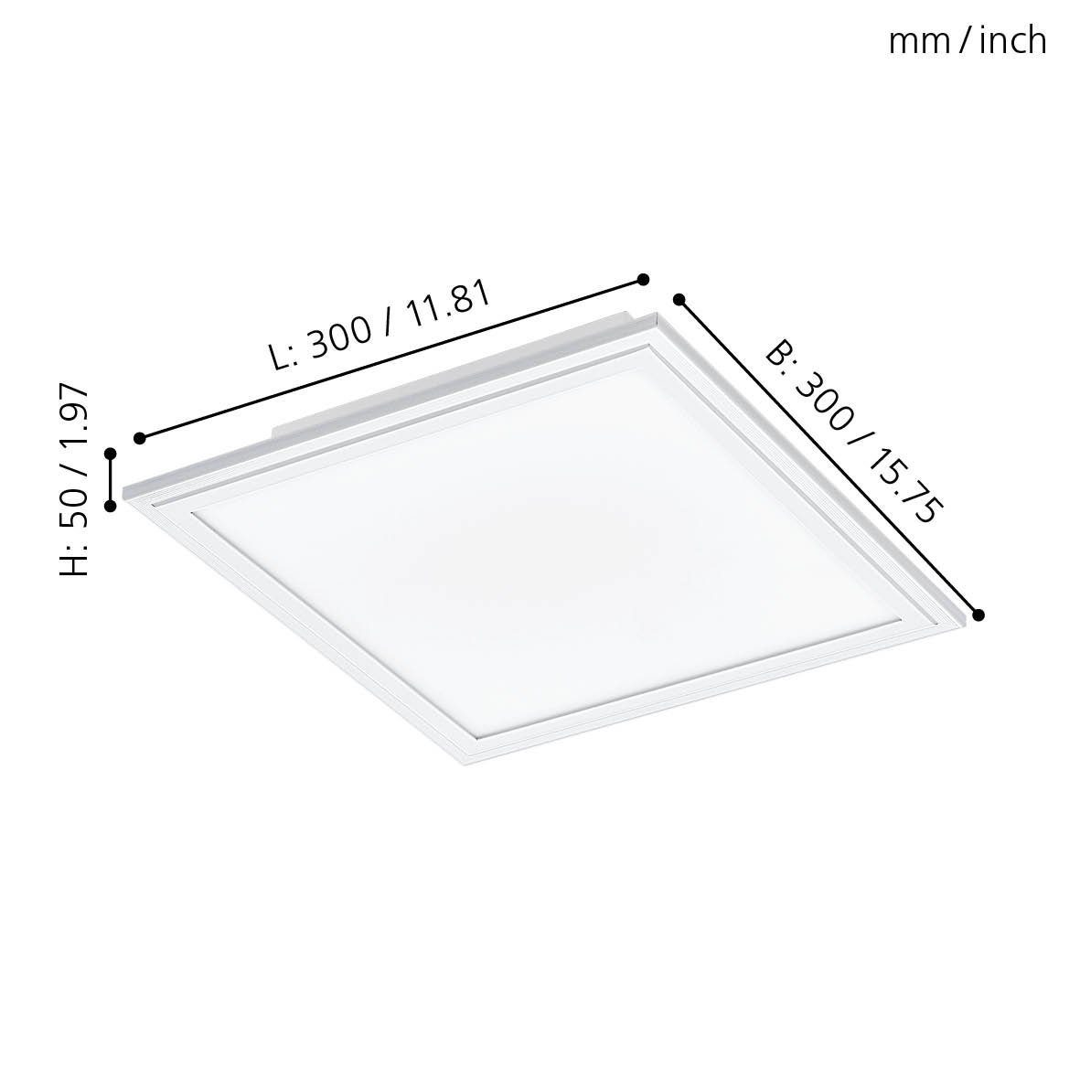 1, cm Deckenlampe, LED Aluminium, EGLO L: Deckenleuchte Salobrena Leuchtmittel Weiß, 30x30 inklusive, Material: Kunststoff,