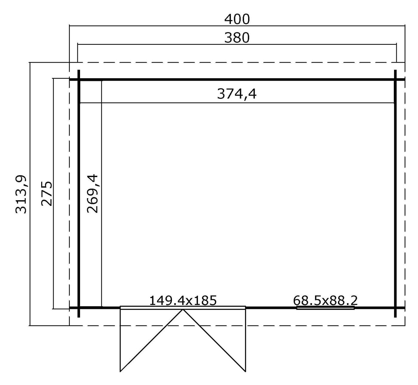 Thumbnail - LASITA MAJA Gartenhaus Amira 275, BxT: 400x314 cm