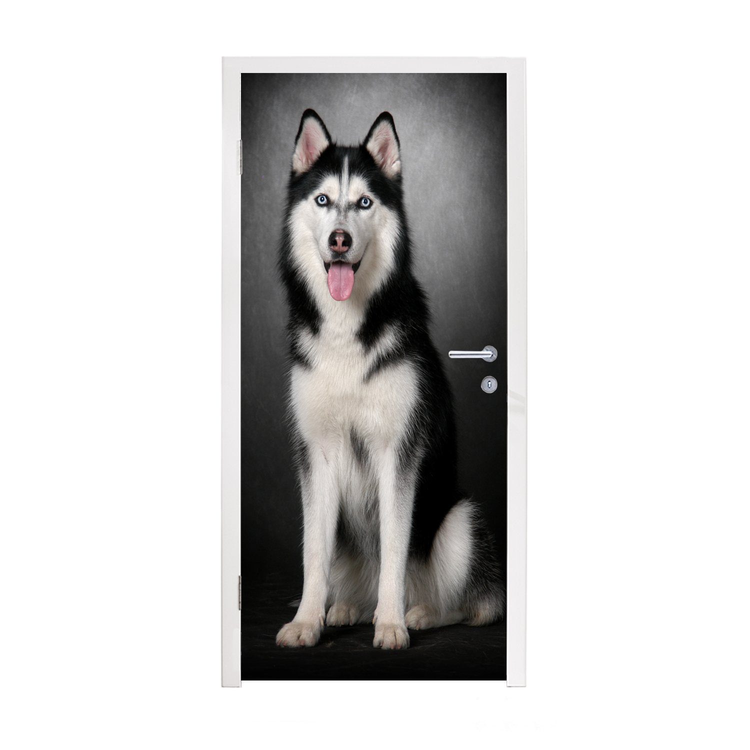 MuchoWow Türtapete Sibirischer Husky, Matt, bedruckt, (1 St), Fototapete für Tür, Türaufkleber, 75x205 cm