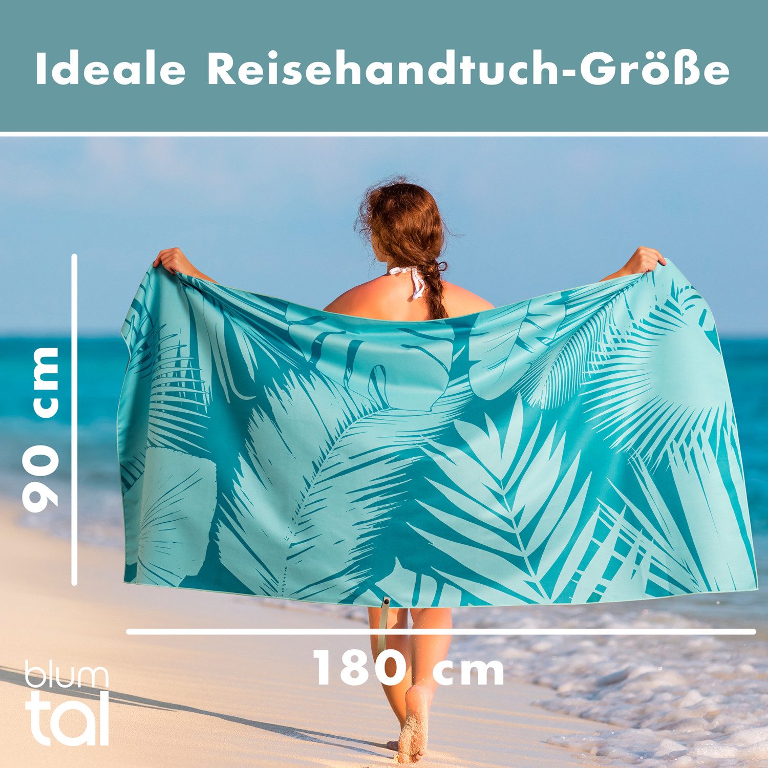 Blumtal Reisehandtuch Strandhandtuch 90x180 cm aus Mikrofaser - kompakt & s günstig online kaufen