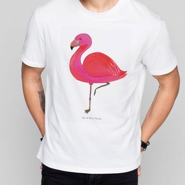 Mr. & Mrs. Panda T-Shirt Flamingo classic - Weiß - Geschenk, einzigartig, Geburstag, rosa, Lus (1-tlg)