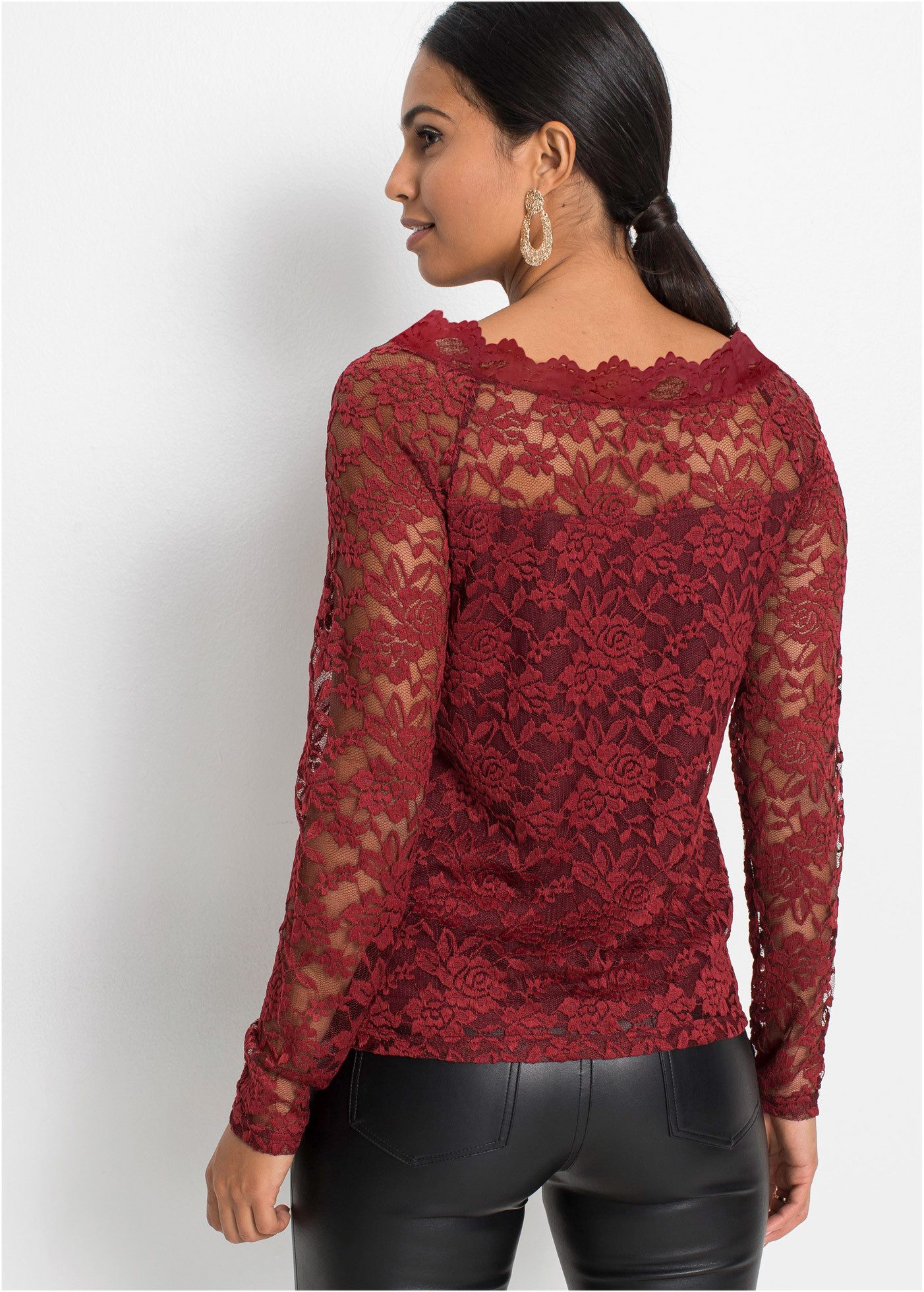 bonprix Langarmshirt Spitzen-Langarmshirt günstig online kaufen