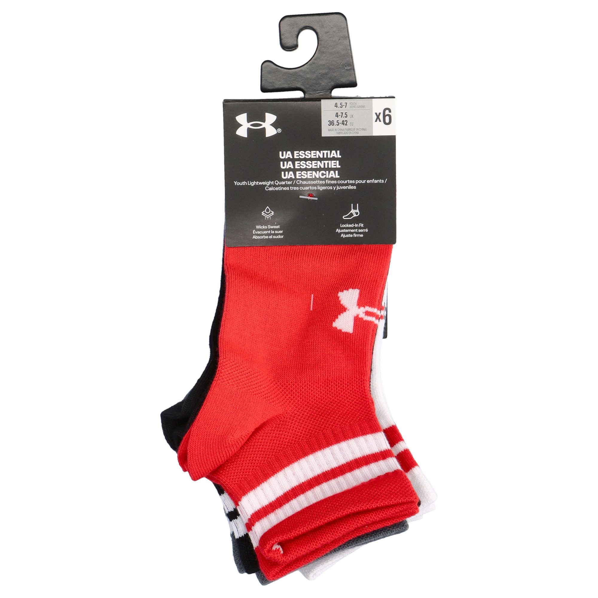 Under Armour® Sportsocken Under Armour Kinder Socken Yth UA Essential 6pk Qtr 1387060