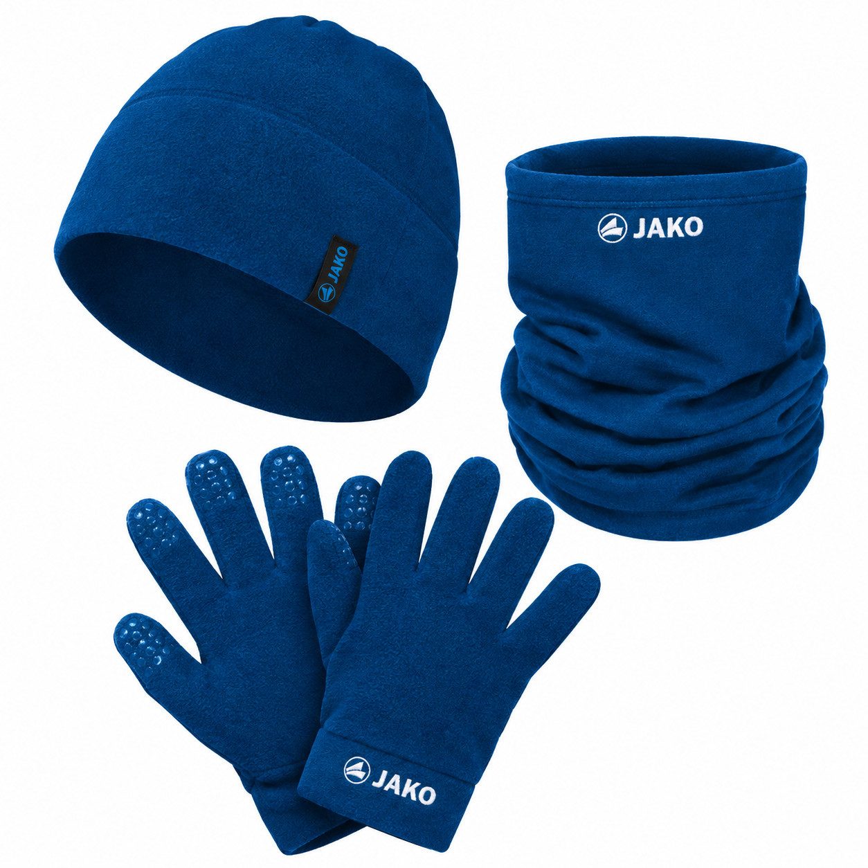 Jako Strickmütze JAKO Mütze + Schal + Handschuhe Fleece Winterset