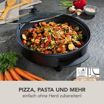 GOURMETmaxx Elektrische Pizzapfanne mit Deckel 1500W schwarz 40cm, 1500,00 W