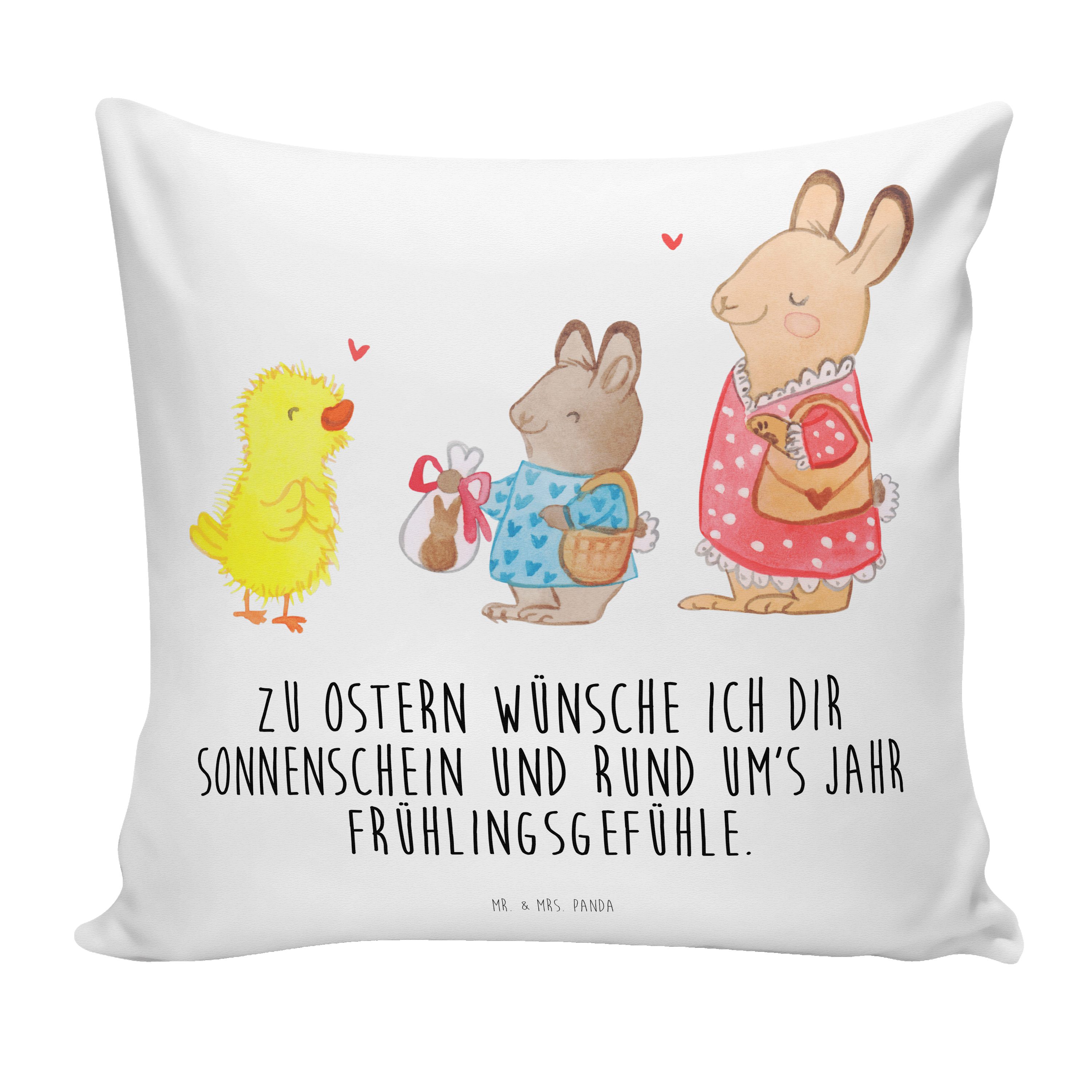 - - Mrs. Ostern Dekokissen Kiss Panda & Osterhase, Sofakissen, Ostergeschenke, Weiß Mr. Geschenke
