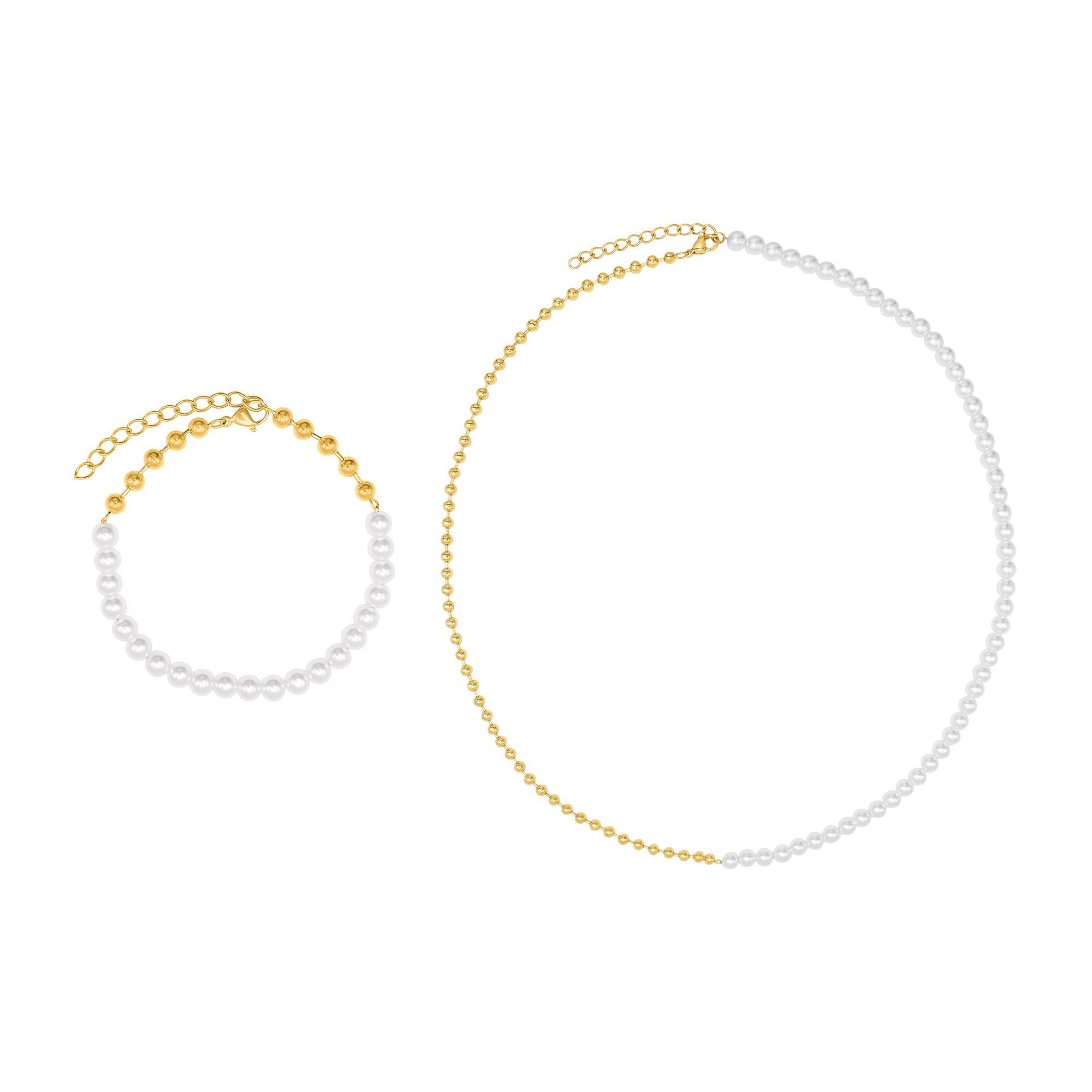 Heideman Collier Set Sara goldfarben (inkl. Geschenkverpackung), Geschenkset Damen mit Armband und Halskette