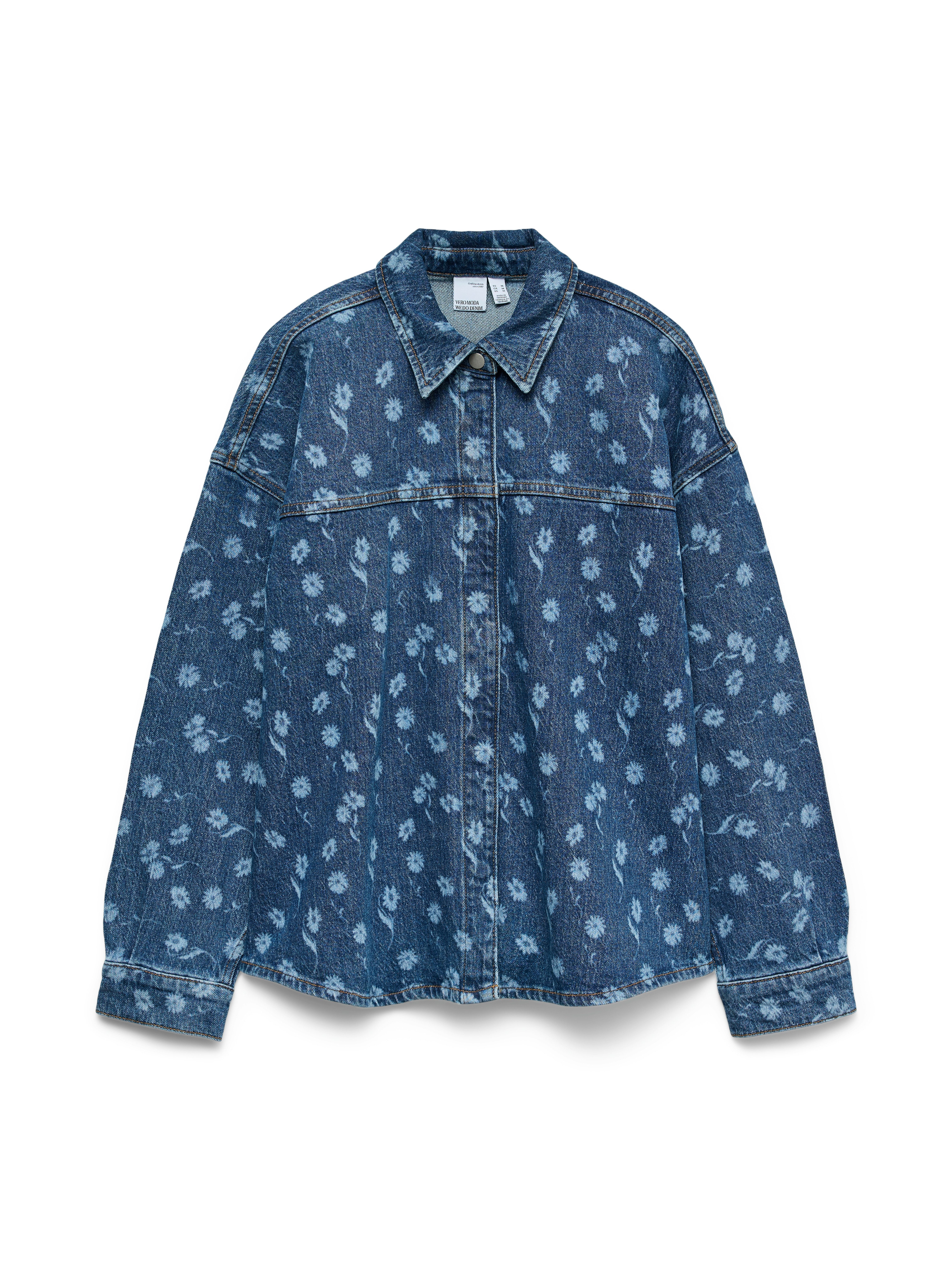 Jeansbluse VMHAYDEN LS FLOWER DENIM SHIRT RA380