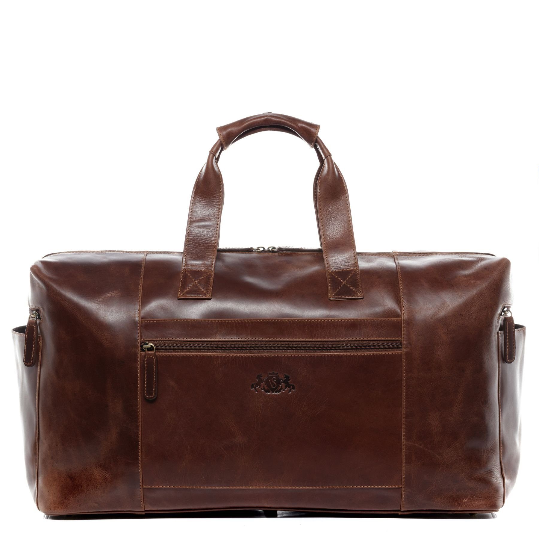 Reisetasche echt Leder Weekender groß XL-braun BRISTOL