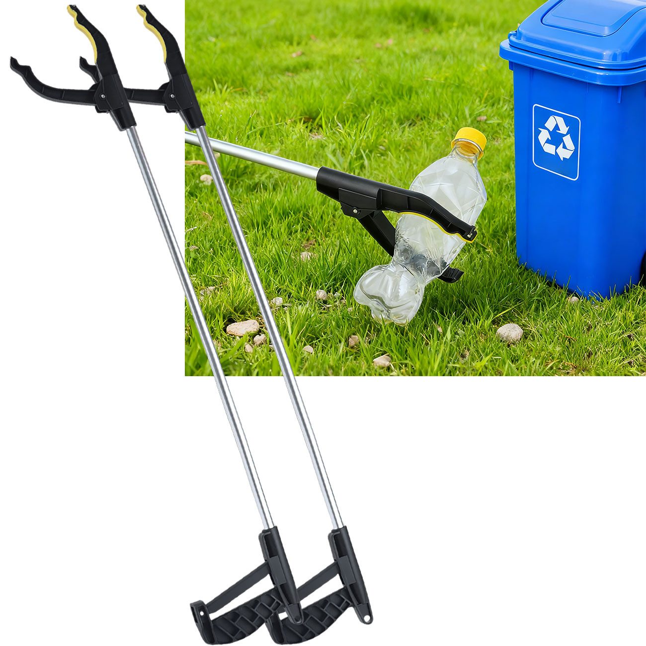 shop'n smile ideoon Greifarm Greifarm 76 cm, Ergonomische Greifzange mit Magnetspitze & 360° Kopf, 2-tlg., 1er-Set & 2er-Set, mit Magnetspitze, 360° Drehkopf, K – Bild 2 von 5