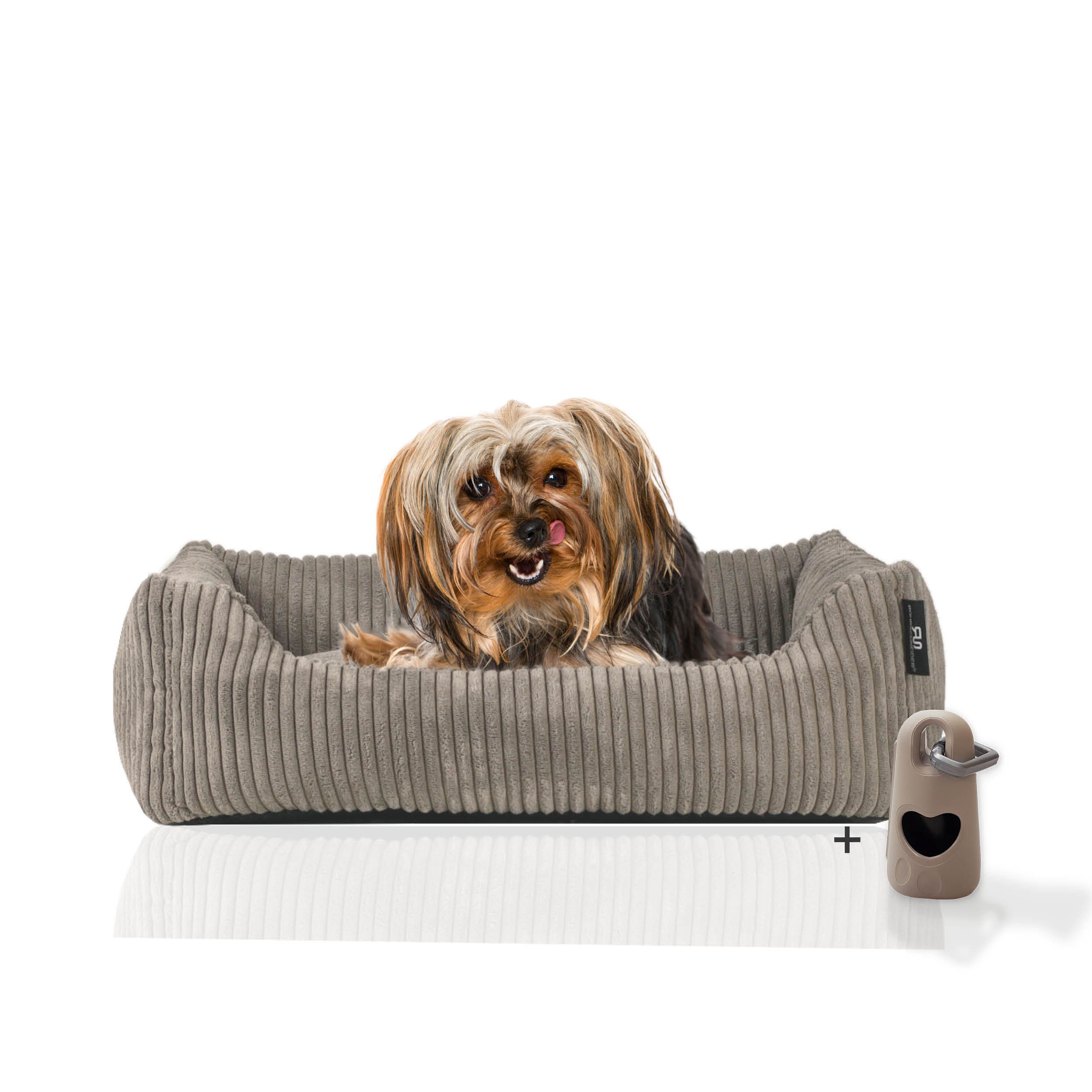 Rohrschneider Tierbett Hundebett Hundekorb Cordstoff, inkl. Gassibeutel günstig online kaufen