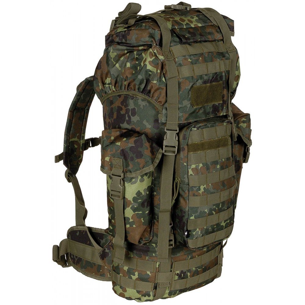 MFH Trekkingrucksack BW Kampfrucksack, "MOLLE", 65 l, Alu-Ausst., flecktarn