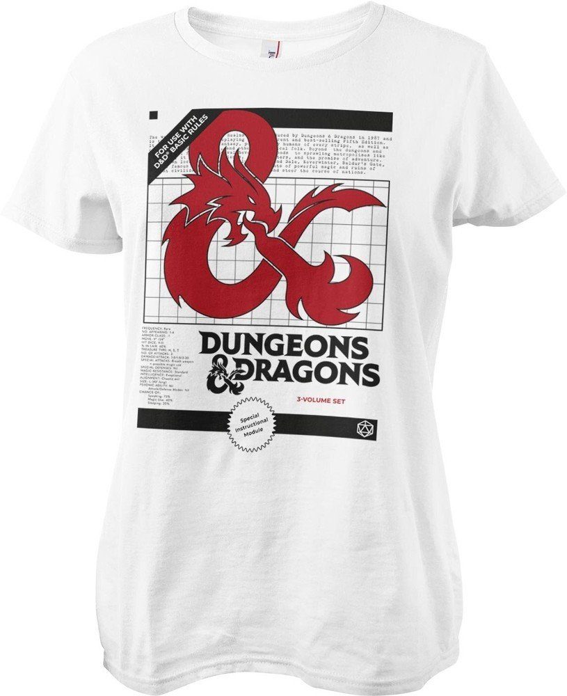 3 T-Shirt Girly DarkGrey DRAGONS & Volume Set Tee DUNGEONS D&D