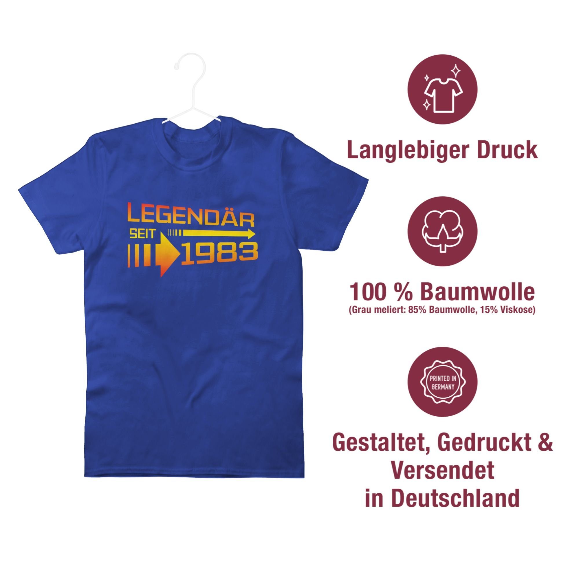 gelb Royalblau Shirtracer / 1983 orange Geburtstag seit 40. T-Shirt 03 Legendär