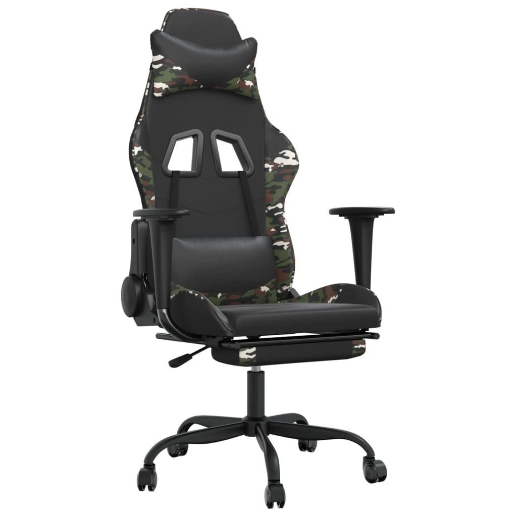 vidaXL Gaming-Stuhl Gaming-Stuhl mit Fußstütze Schwarz und Tarnfarben Kunstleder (1 St)