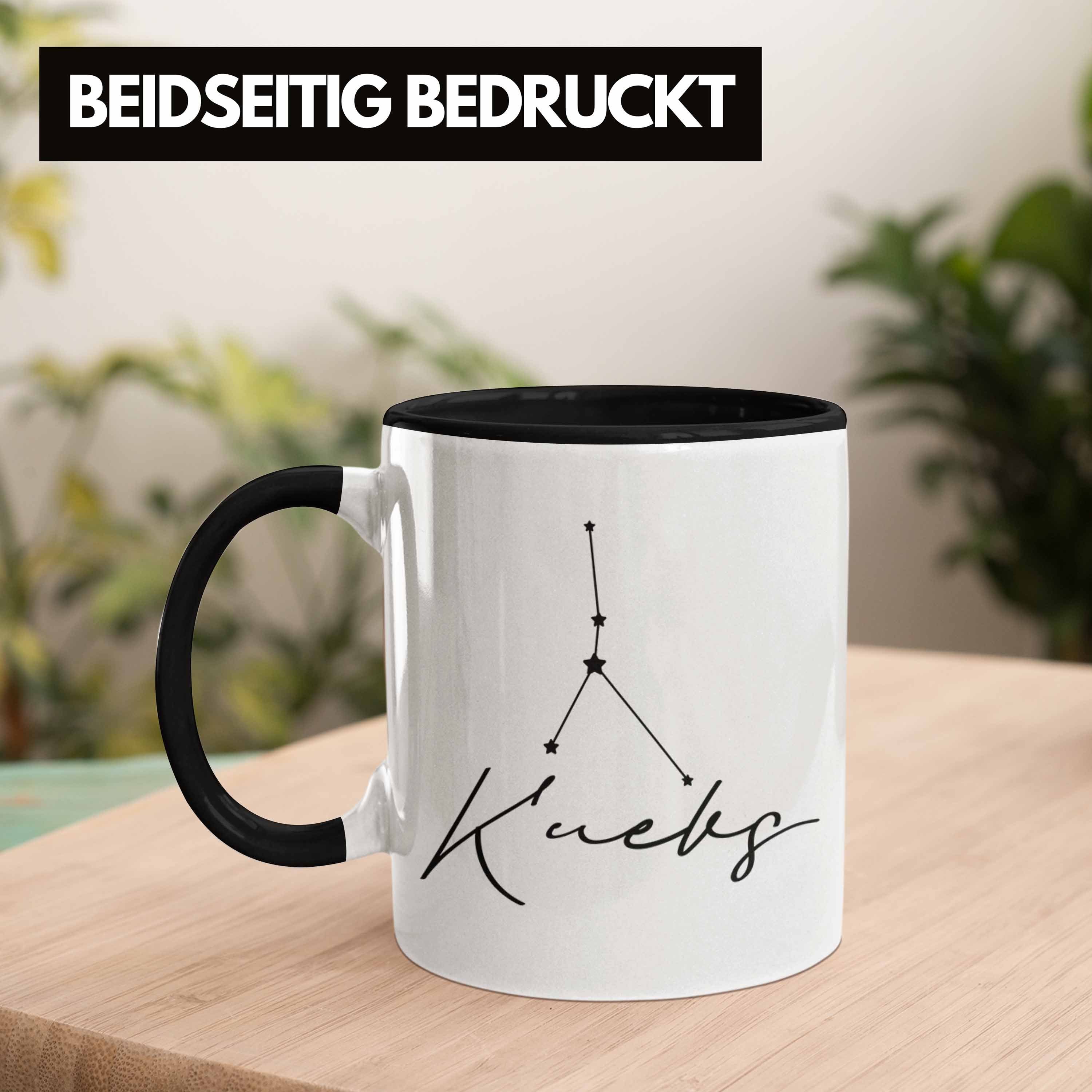 Horoskop Krebs Trendation Geschenk Tasse Trendation Tasse - Schwarz Tierkreiszeichen Sternzeichen