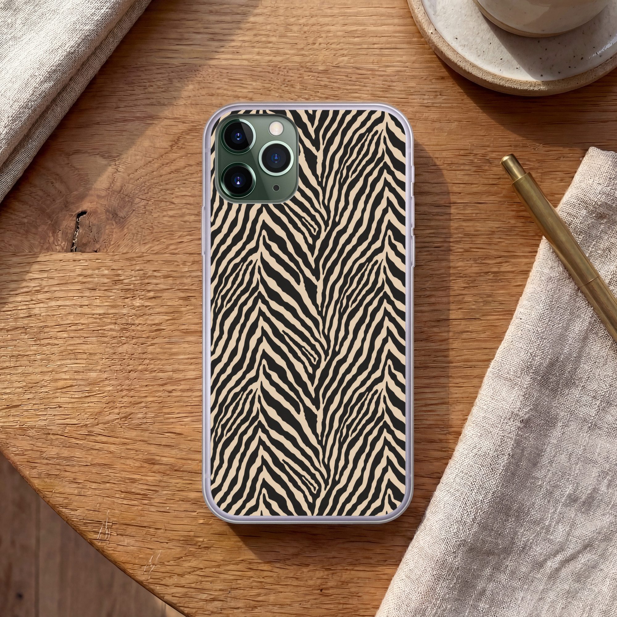 MuchoWow Handyhülle für Apple iPhone 11 Pro Zebra - Klassisch - Schwarz, Smartphone-Bumper, Print, Handy Schutzhülle Dünn