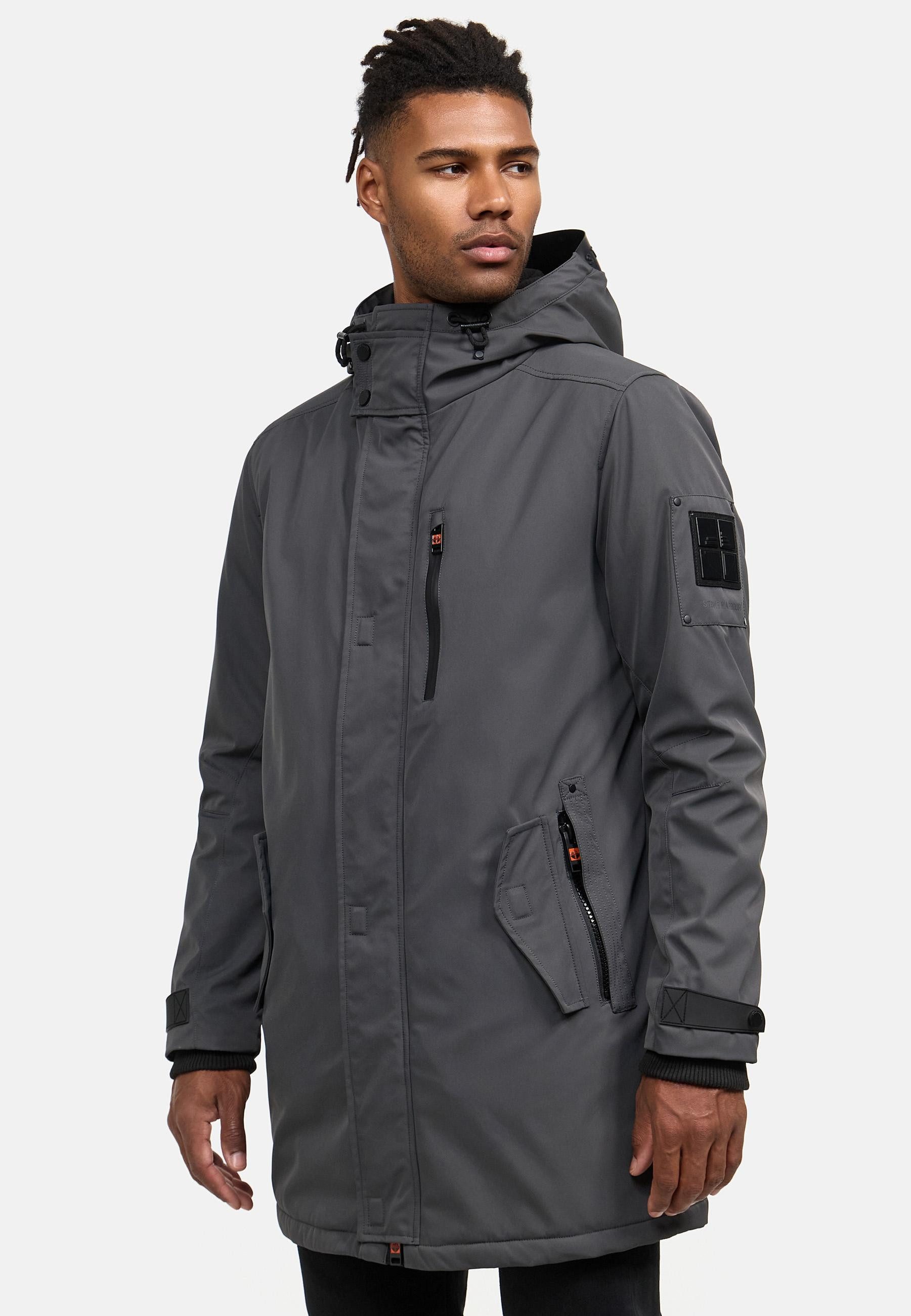 Stone Harbour Kurzmantel Lanzoo Cooler Herren Übergangsmantel mit großer Kapuze